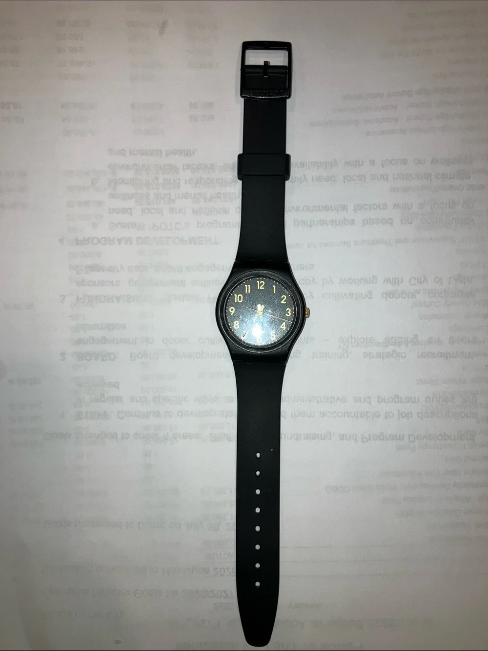 Swatch Watch Mens Golden Tac GB274 Black Unisex 34mm New Battery